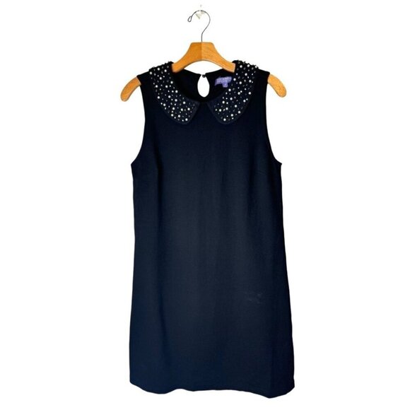 Vivienne Tam Dress Women Medium Black Peter Pan Jeweled Collar‎ A Line Cocktail - Picture 1 of 10